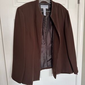 Kasper Chocolate Brown Women's Blazer With Beading Details.